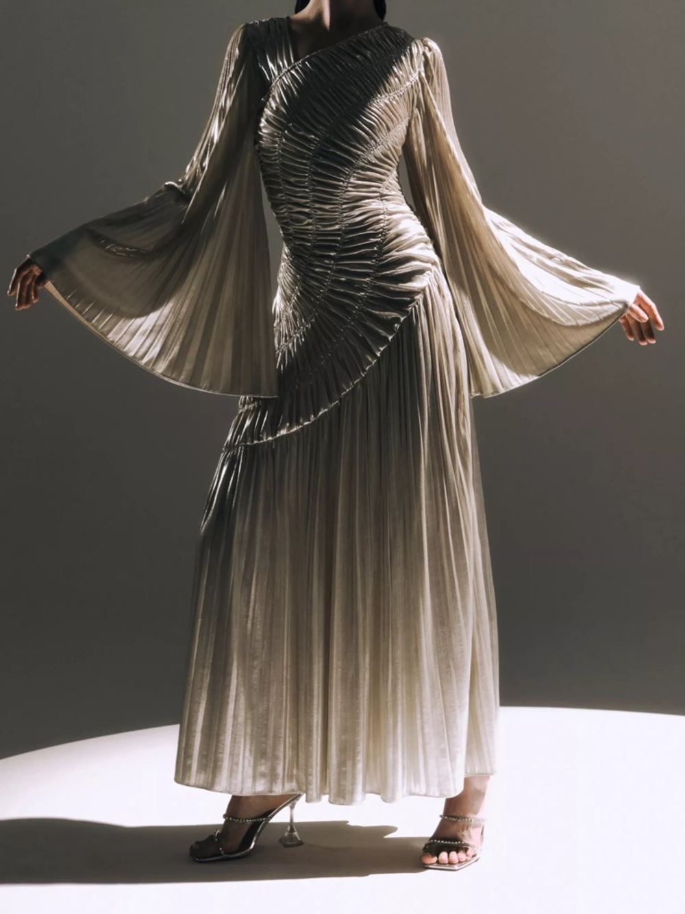 Lichi metallic maxi dress